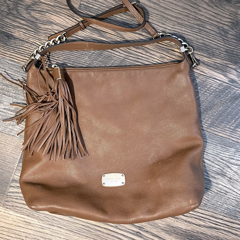 Michael Kors Large Bedford Tassel Pebbled Shoulder Bag